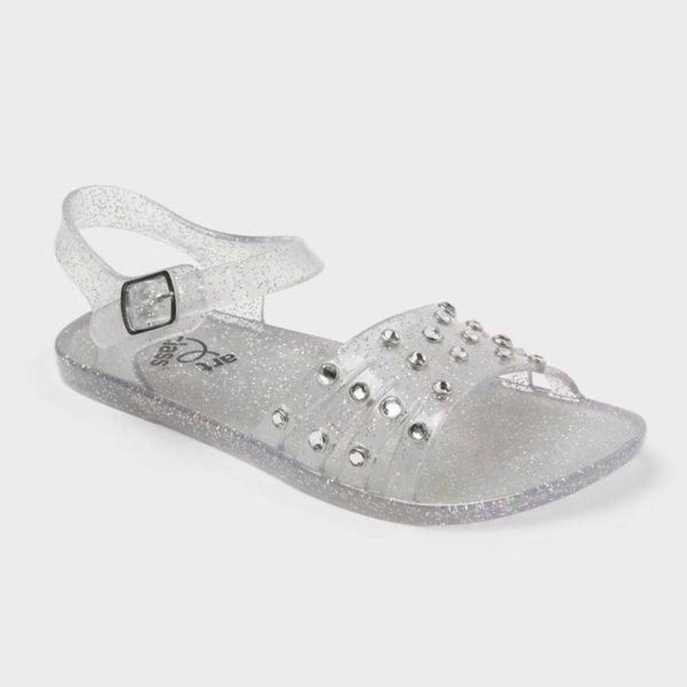 Big Girl Alea Glitter Jelly Sandals art class Clear Size 4 New With Tags